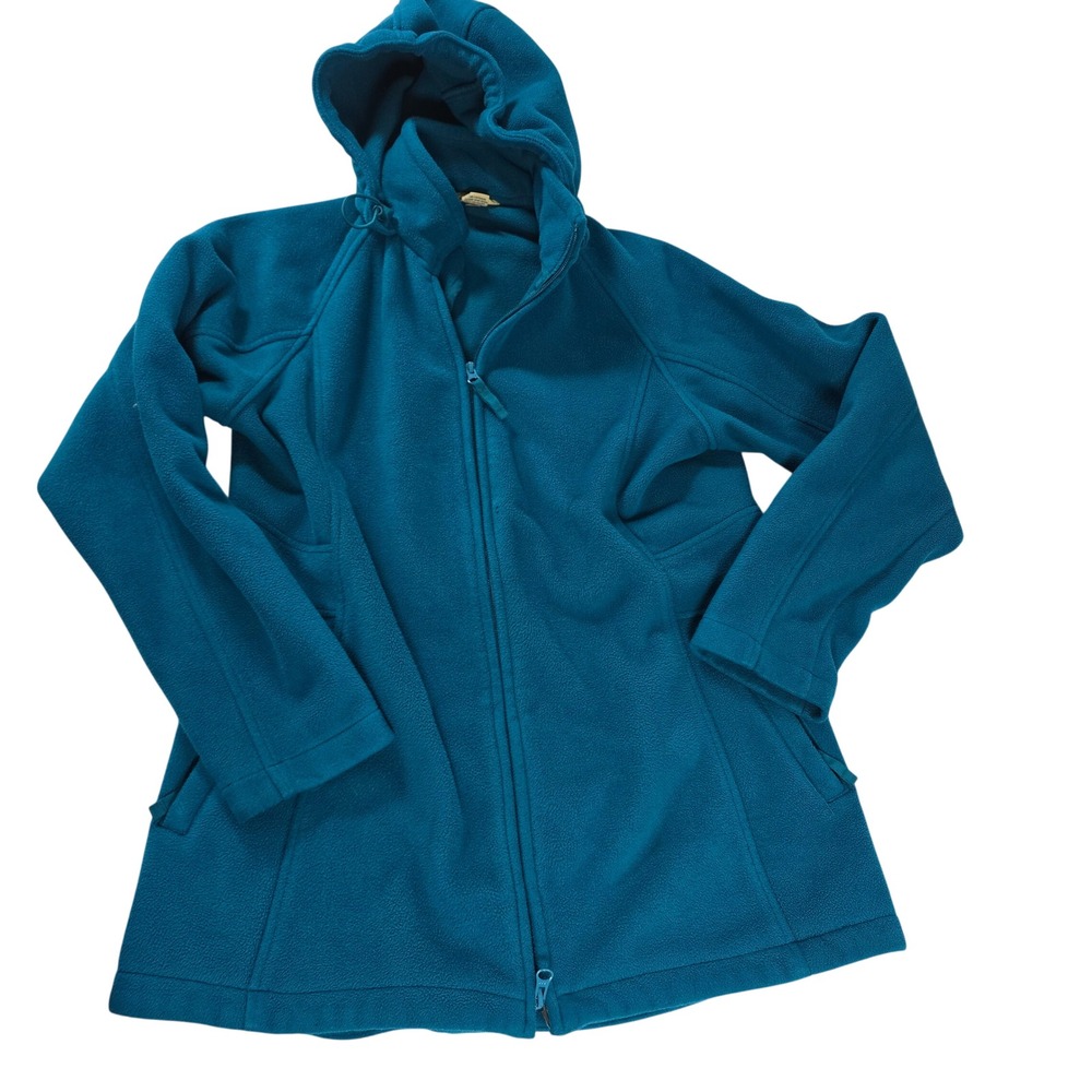 Duluth Trading Co Mens Teal Blue Full Zip Fleece Hoodie Jacket 27768 Small